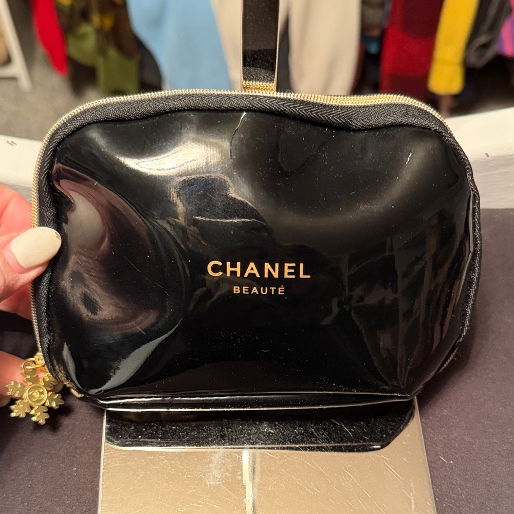 Chanel Glossy Black Beauty Pouch